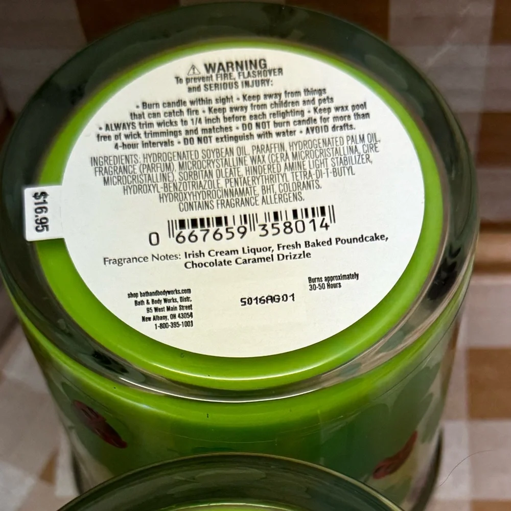 NEW B&BW (2)Lucky Vibes Irish Cream Pound Cake Candles, St. Patrick’s Day theme - Picture 4 of 4